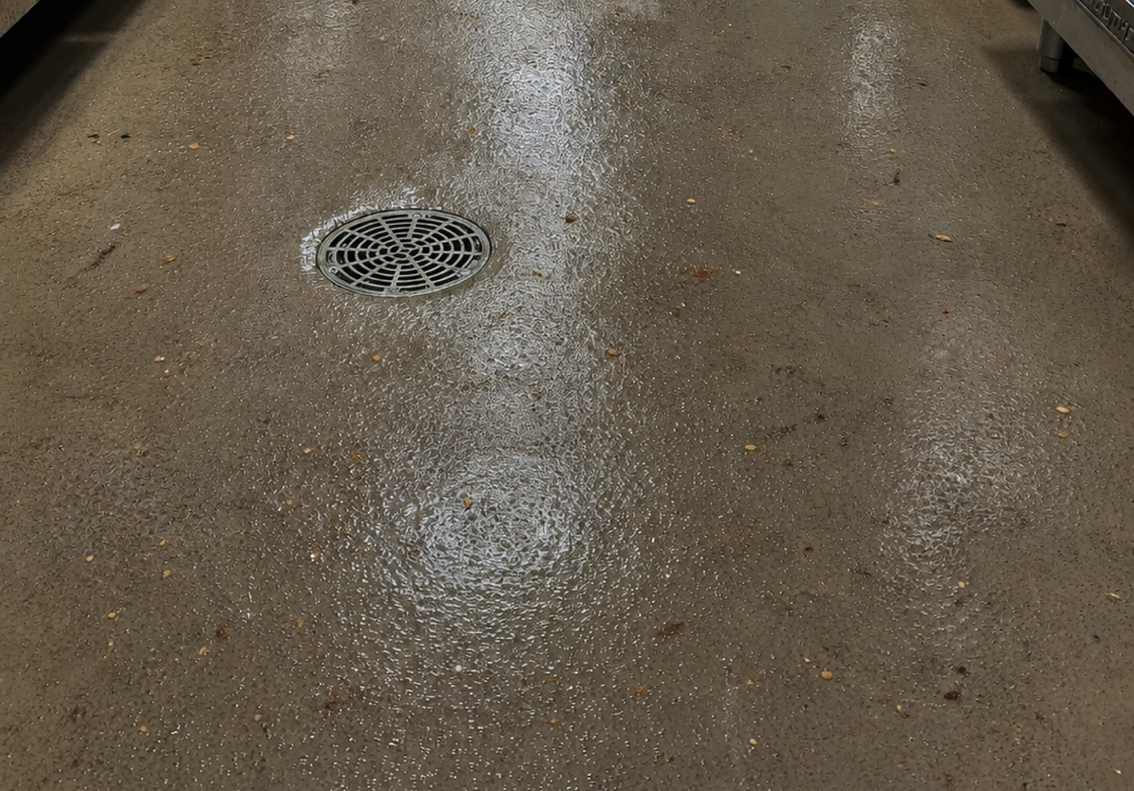 Facility floor before professional cleaning